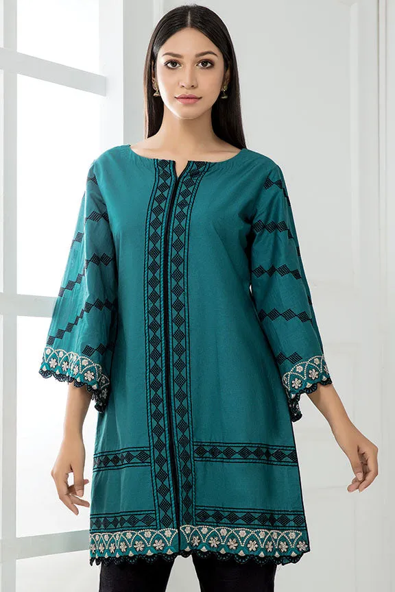 2242-MIDNIGHT-GREEN EMBROIDERED LAWN STITCHED