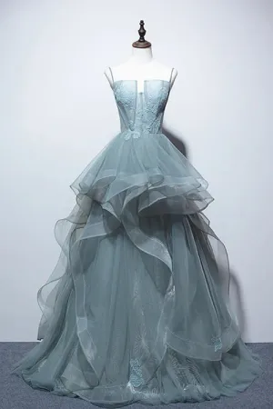 A-Line Long Formal Dress Evening Dress Lace Elegant Prom Dress