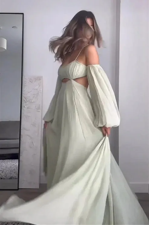 A-Line Off The Shoulder Elegant Long Party Dress Sexy Evening Dress Formal Dress Wholesale