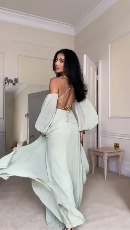 A-Line Off The Shoulder Elegant Long Party Dress Sexy Evening Dress Formal Dress Wholesale