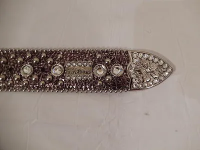 b.b. Simon Silver Studded Crystal Belt