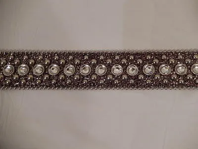 b.b. Simon Silver Studded Crystal Belt