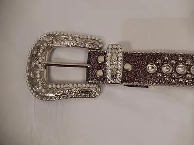 b.b. Simon Silver Studded Crystal Belt