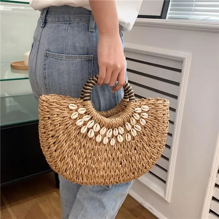 Best Large Raffia Woven Straw Beach Bag-Showtown