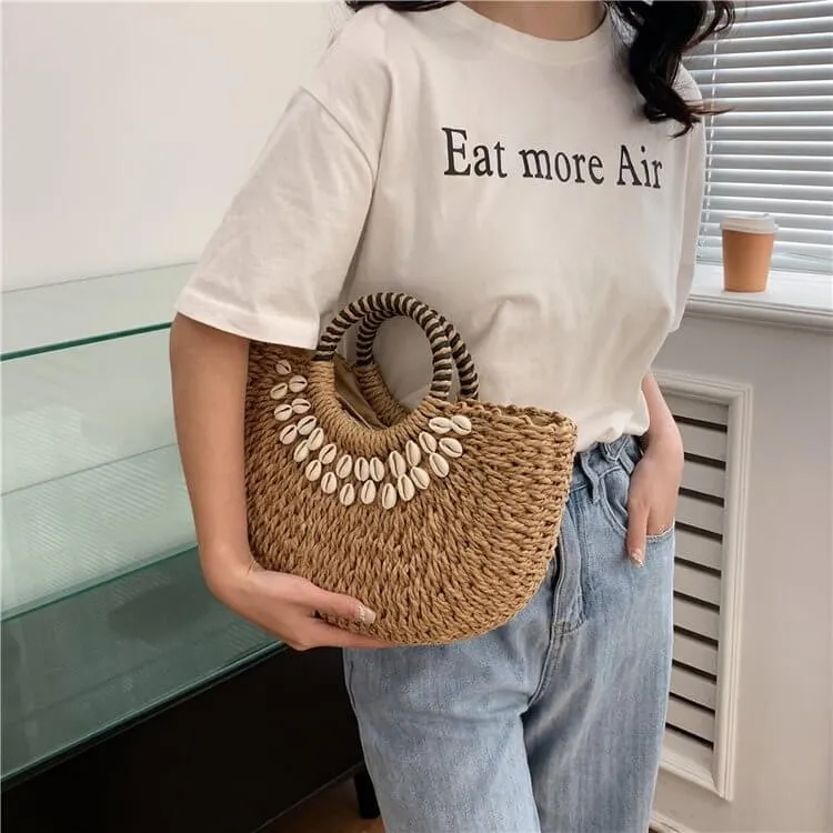 Best Large Raffia Woven Straw Beach Bag-Showtown