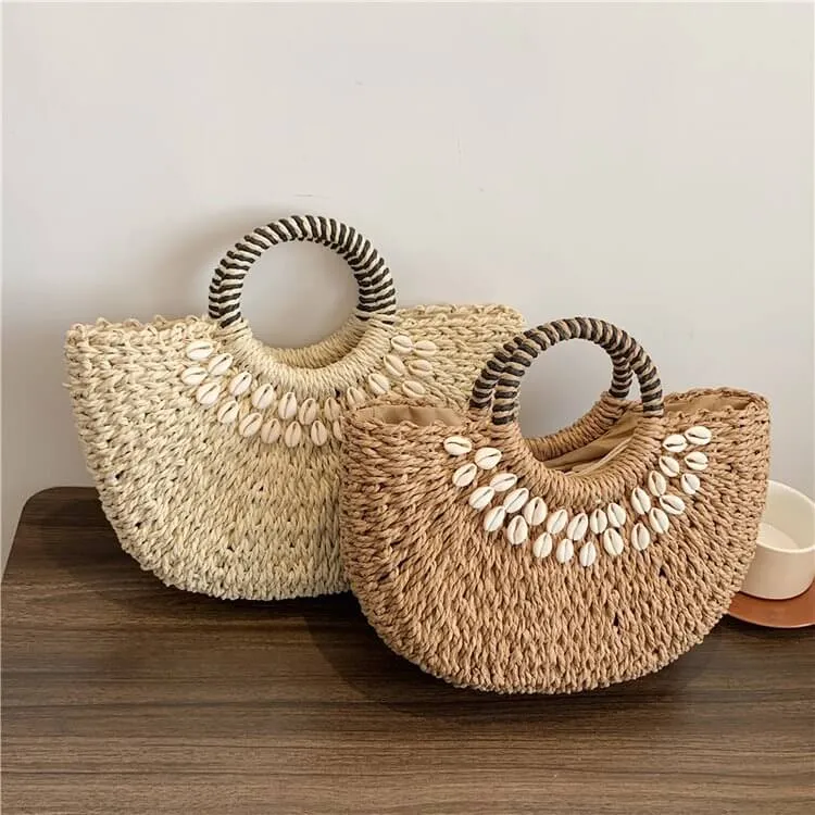 Best Large Raffia Woven Straw Beach Bag-Showtown