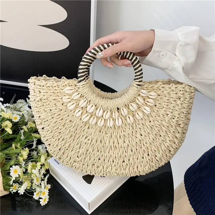Best Large Raffia Woven Straw Beach Bag-Showtown