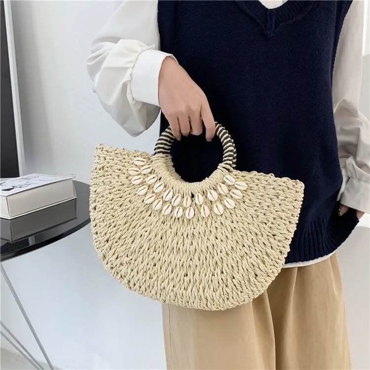 Best Large Raffia Woven Straw Beach Bag-Showtown