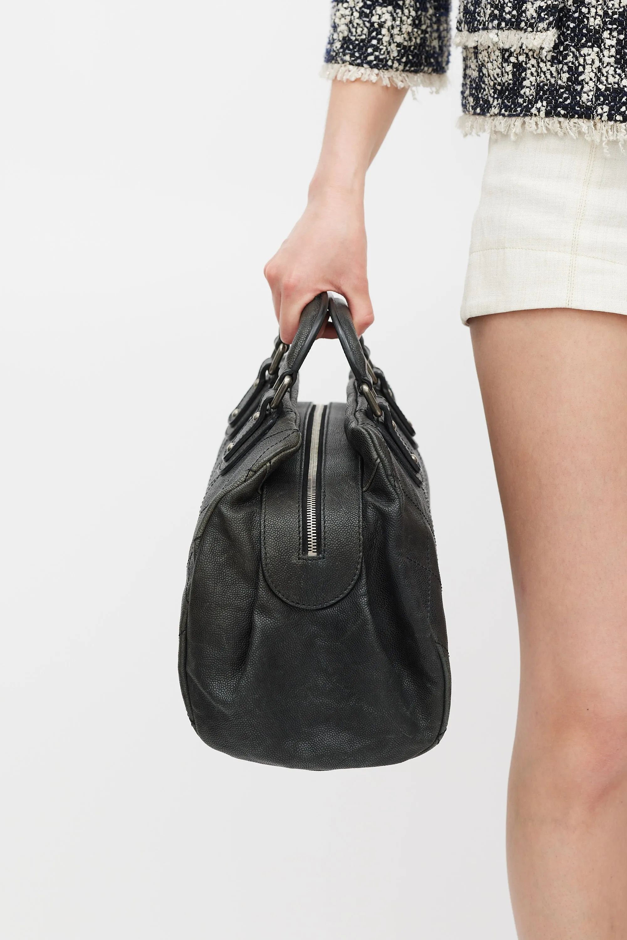 Black Aged Caviar Leather Outdoor Ligne Doctor Bag