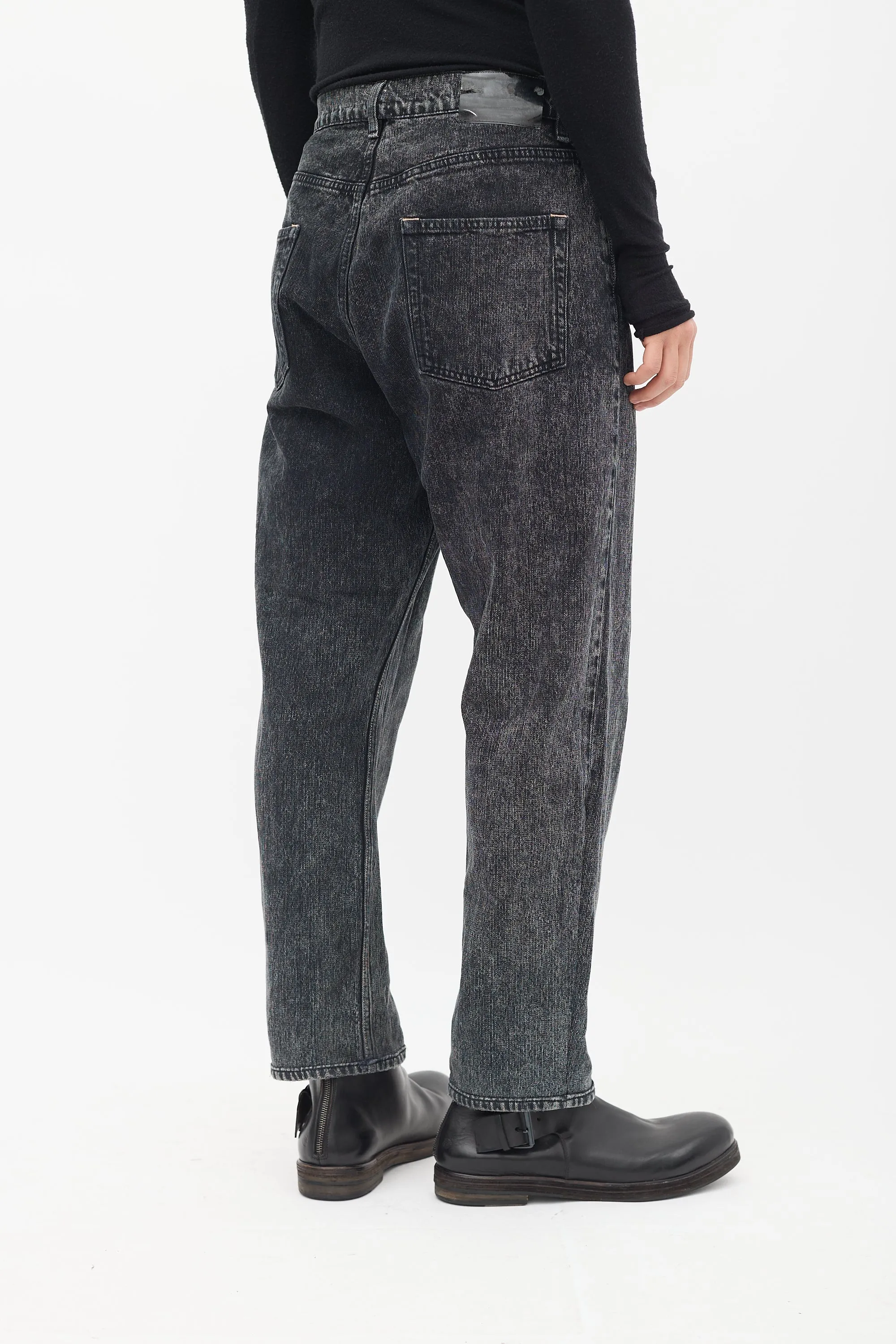 Black Woven Formal Cut Jeans