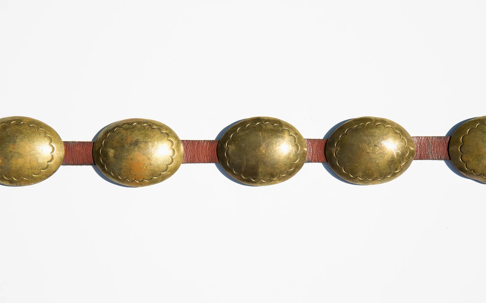 Brass and Leather Concho Belt
