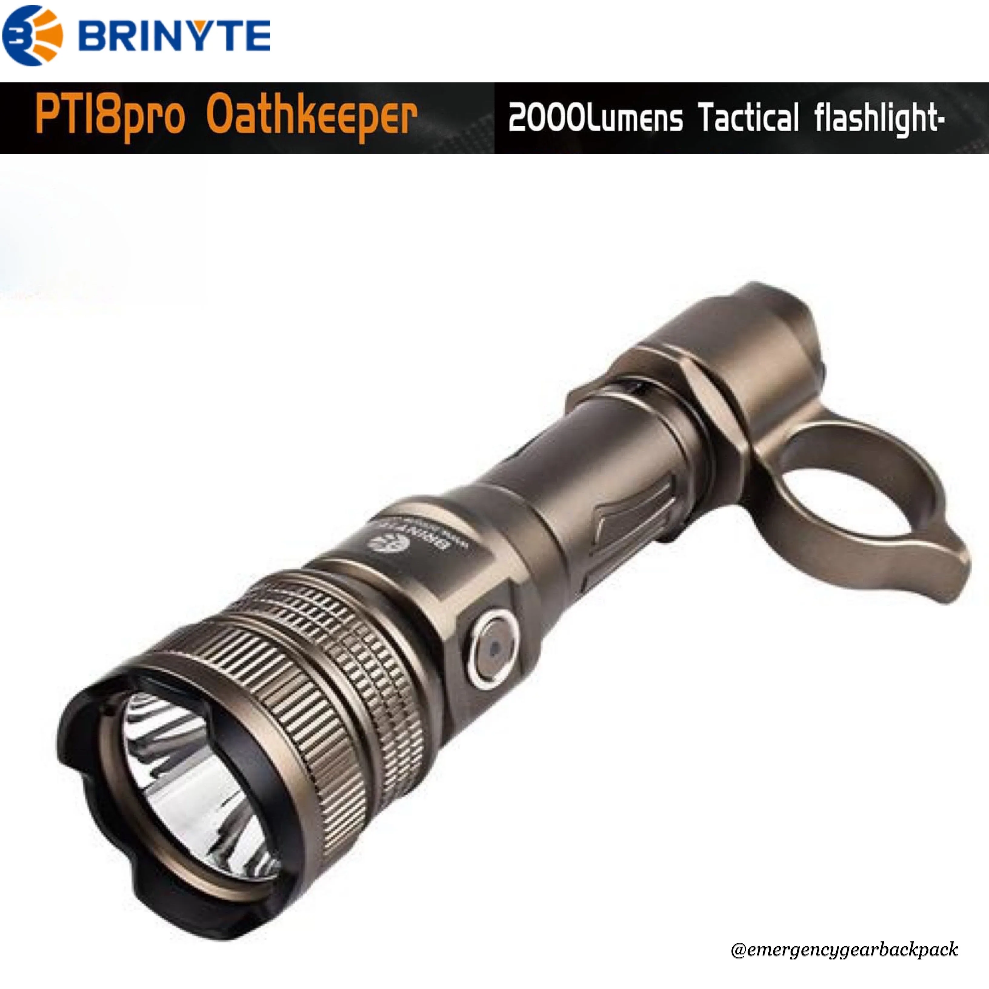 BRINYTE PT18pro Oathkeeper 2000LMS 360M Tactical Flashlight