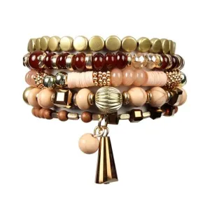 Brown Shades Multi-Beaded Bracelet