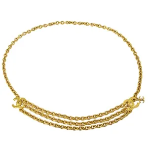 Chanel Cc Chain Belt Gold Small Good