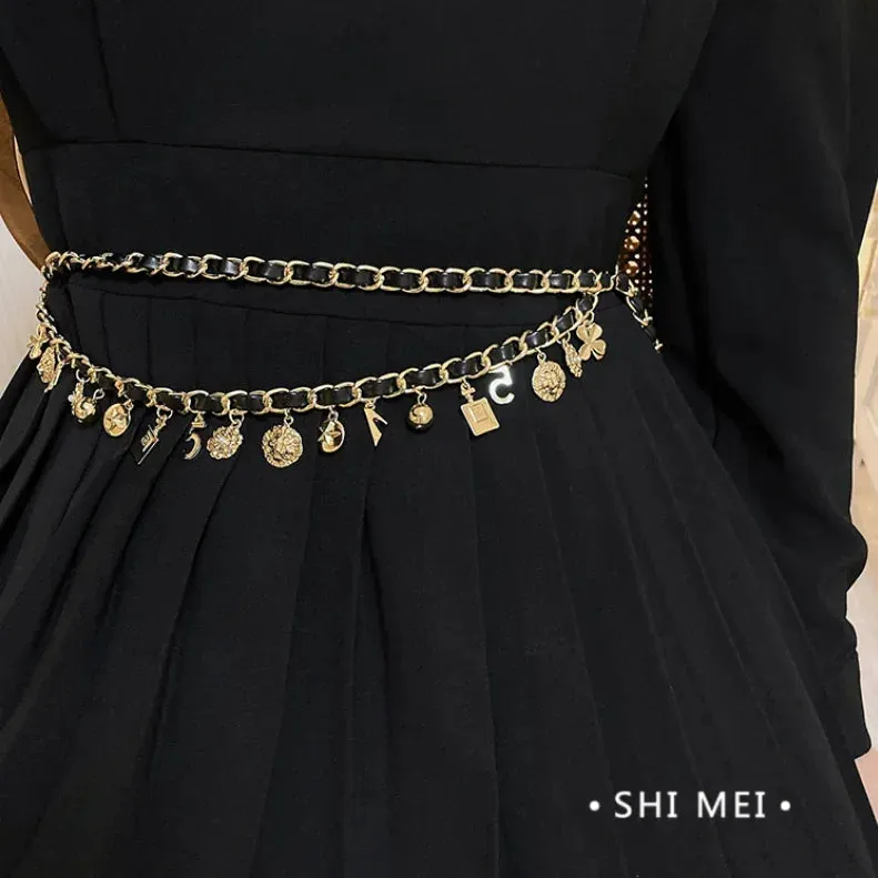 Chic Floral Pendant Belt Chain for Women