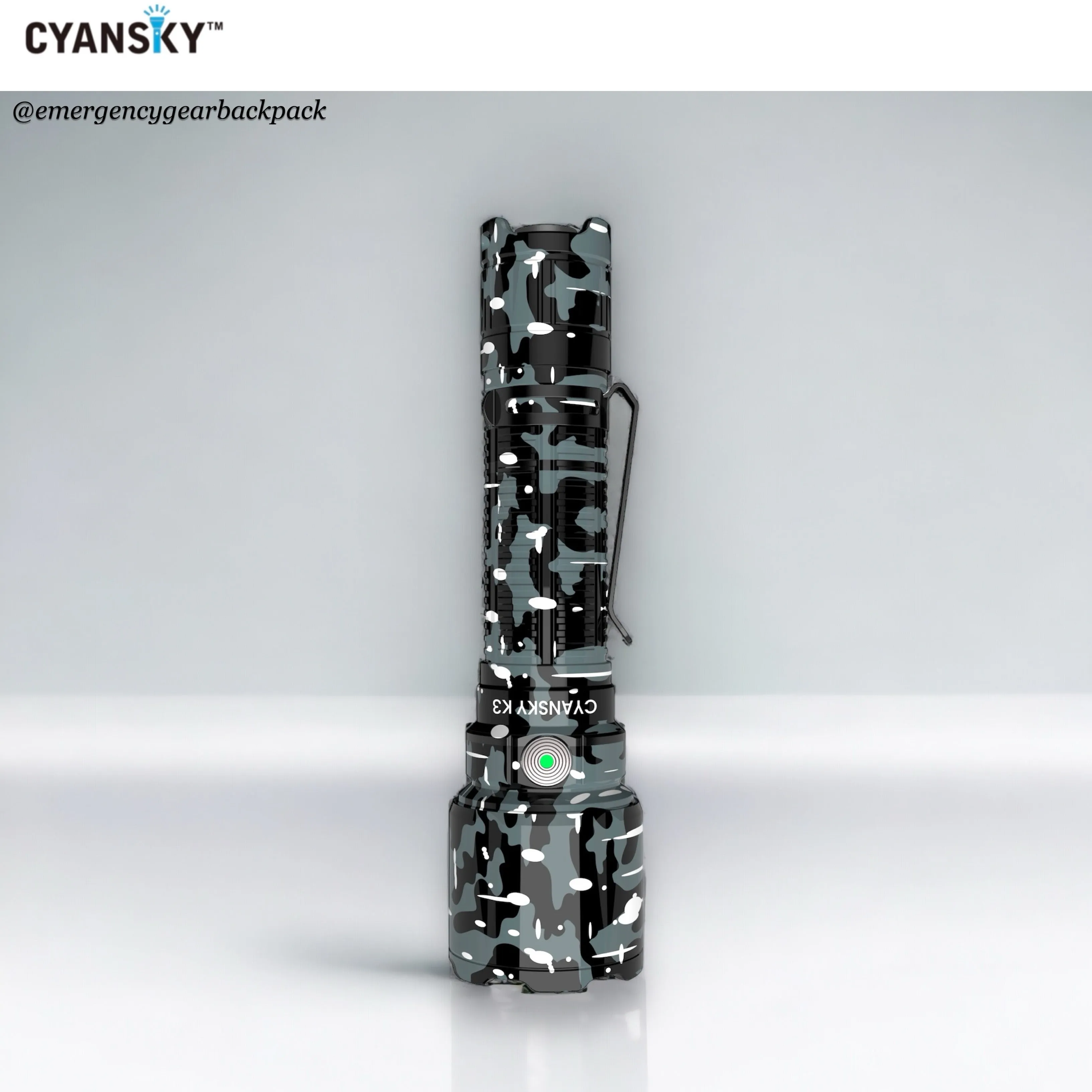 Cyansky K3 V2.0 Tactical Flashlight 2000LMS 700M