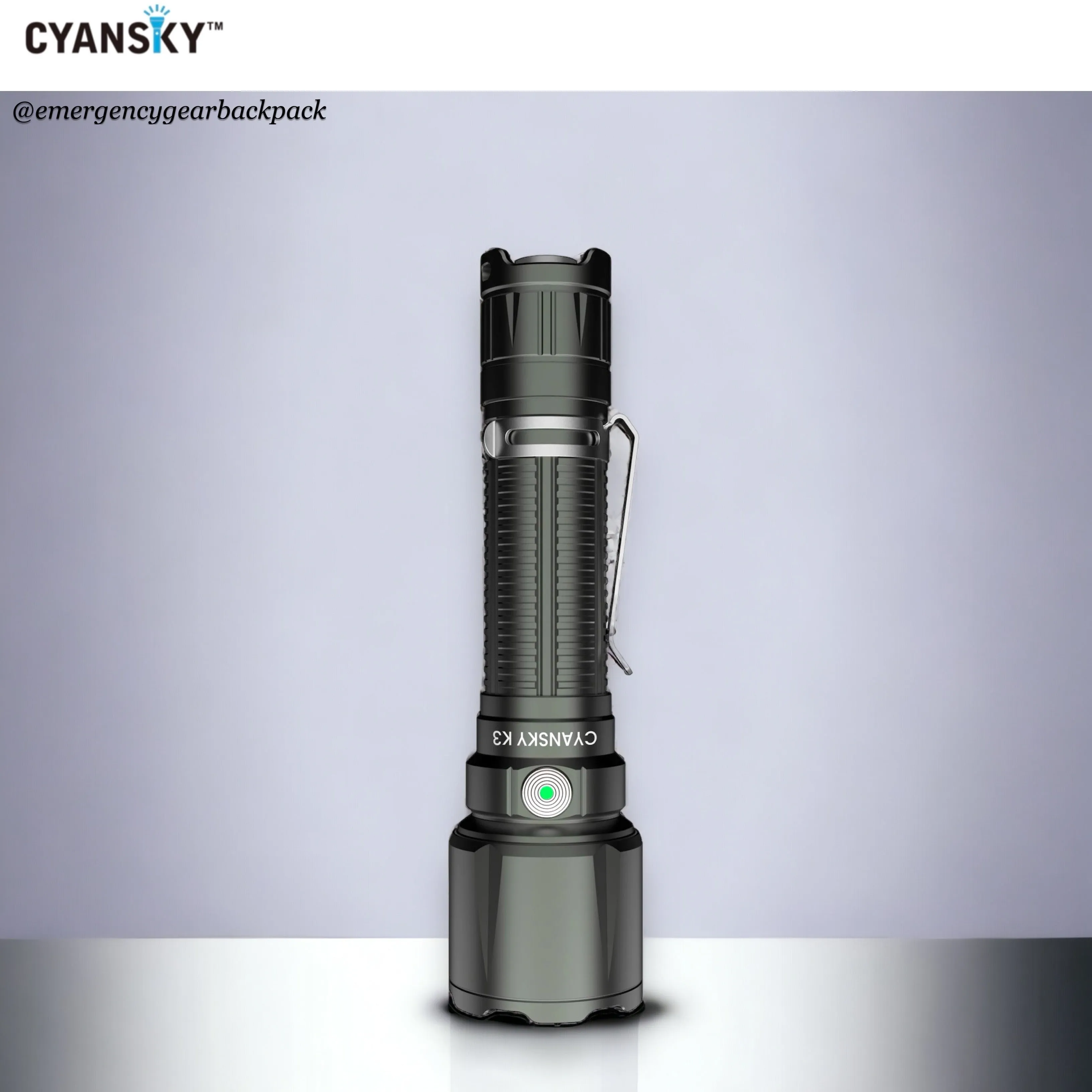 Cyansky K3 V2.0 Tactical Flashlight 2000LMS 700M