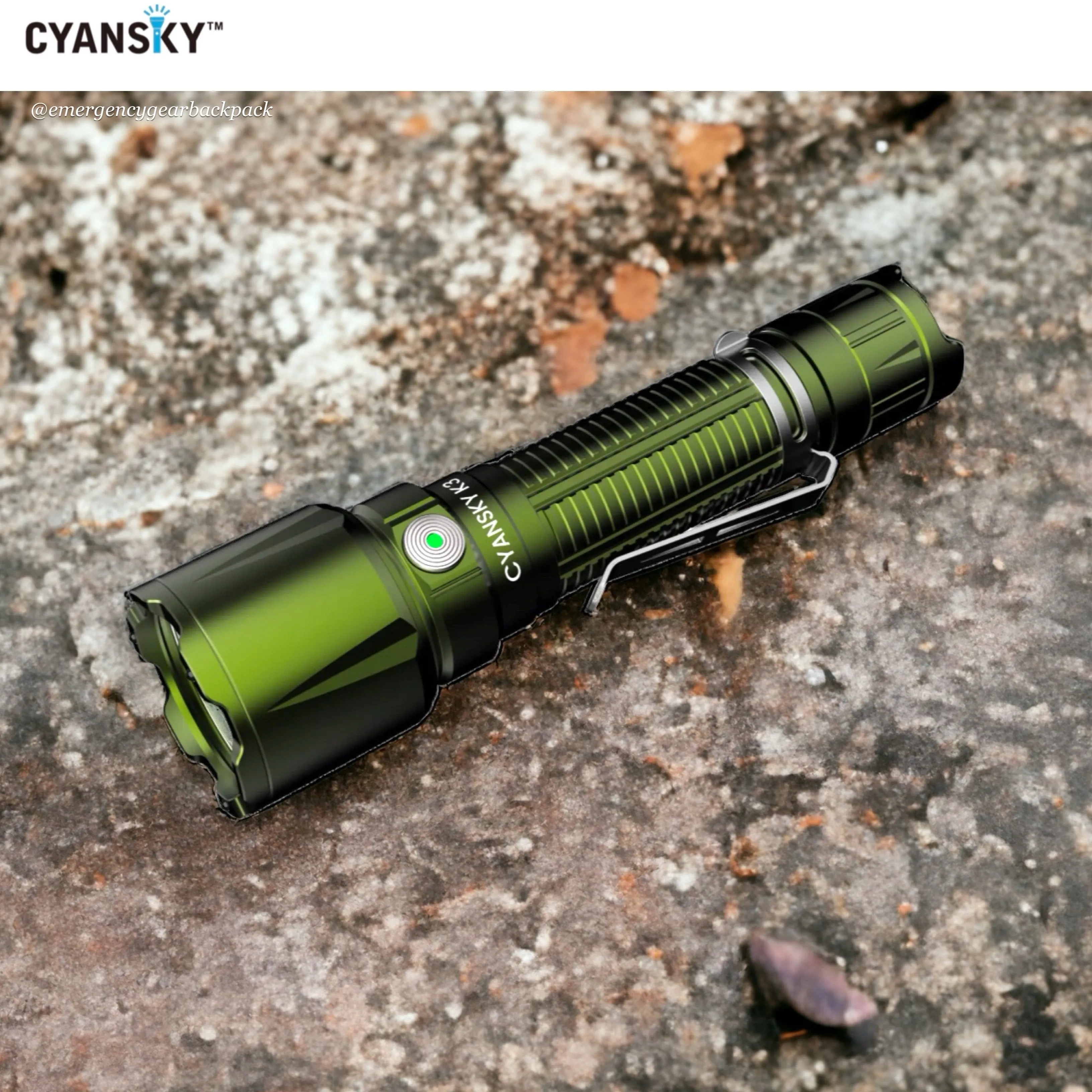 Cyansky K3 V2.0 Tactical Flashlight 2000LMS 700M