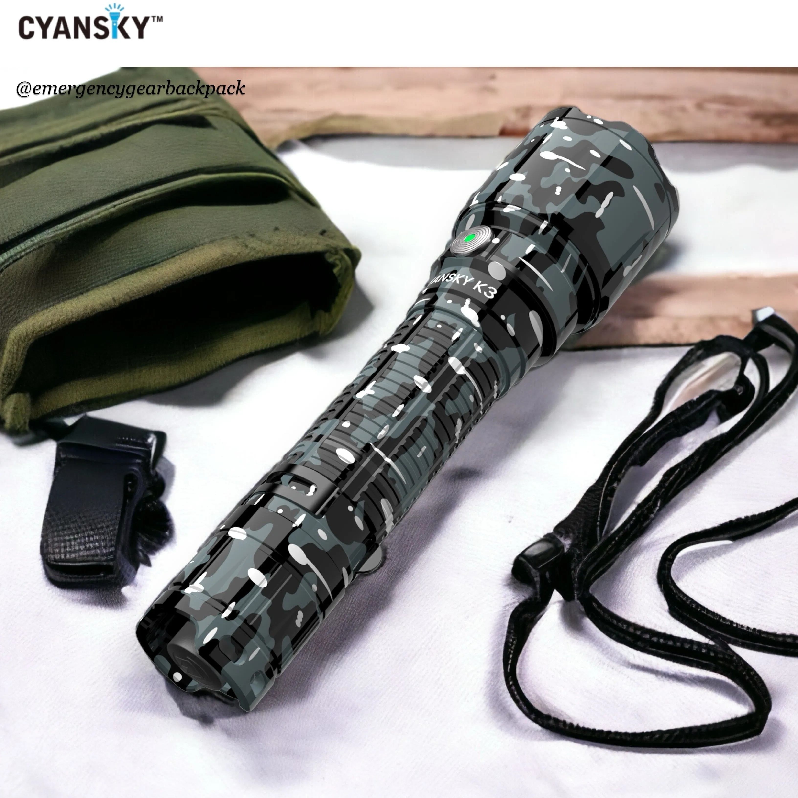 Cyansky K3 V2.0 Tactical Flashlight 2000LMS 700M