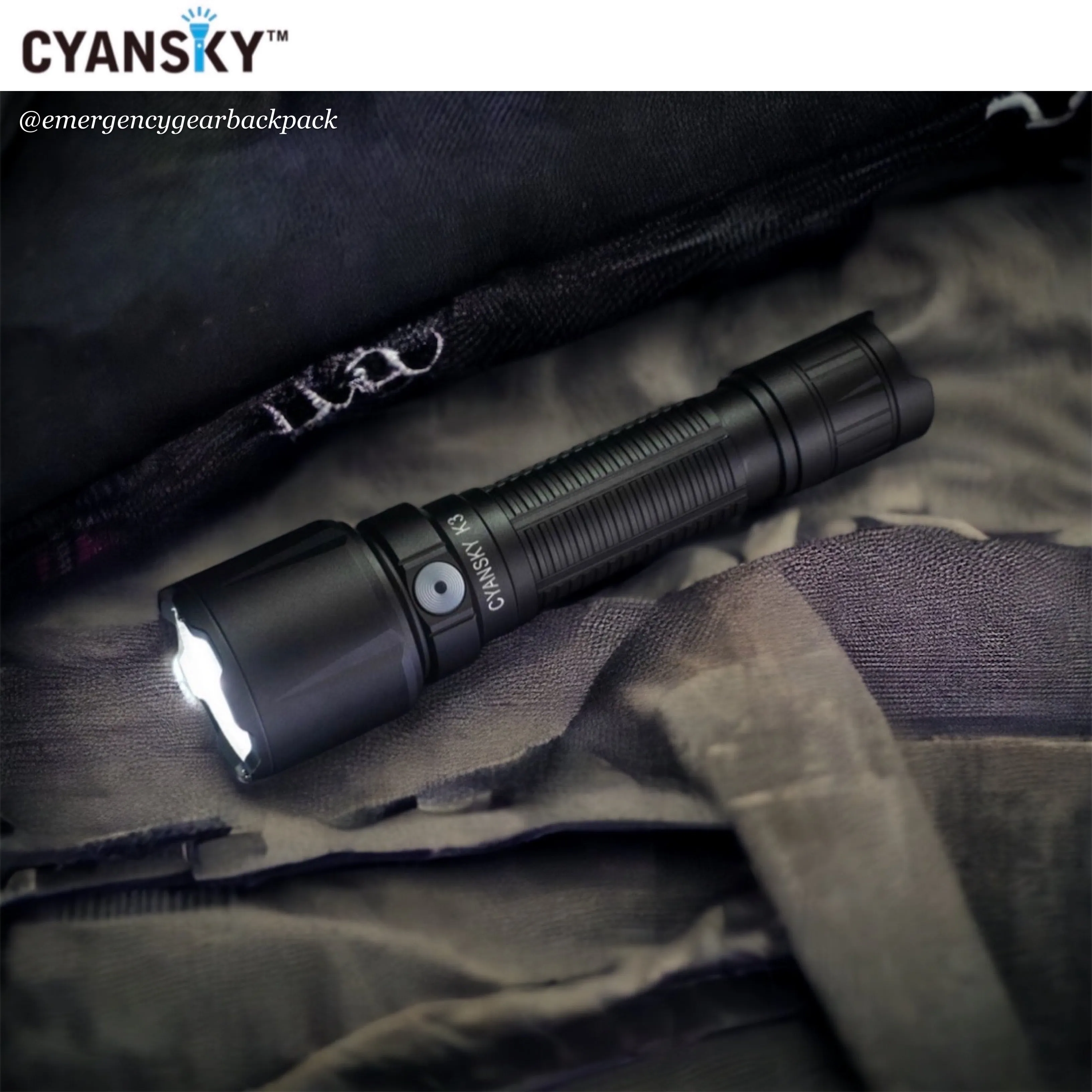Cyansky K3 V2.0 Tactical Flashlight 2000LMS 700M