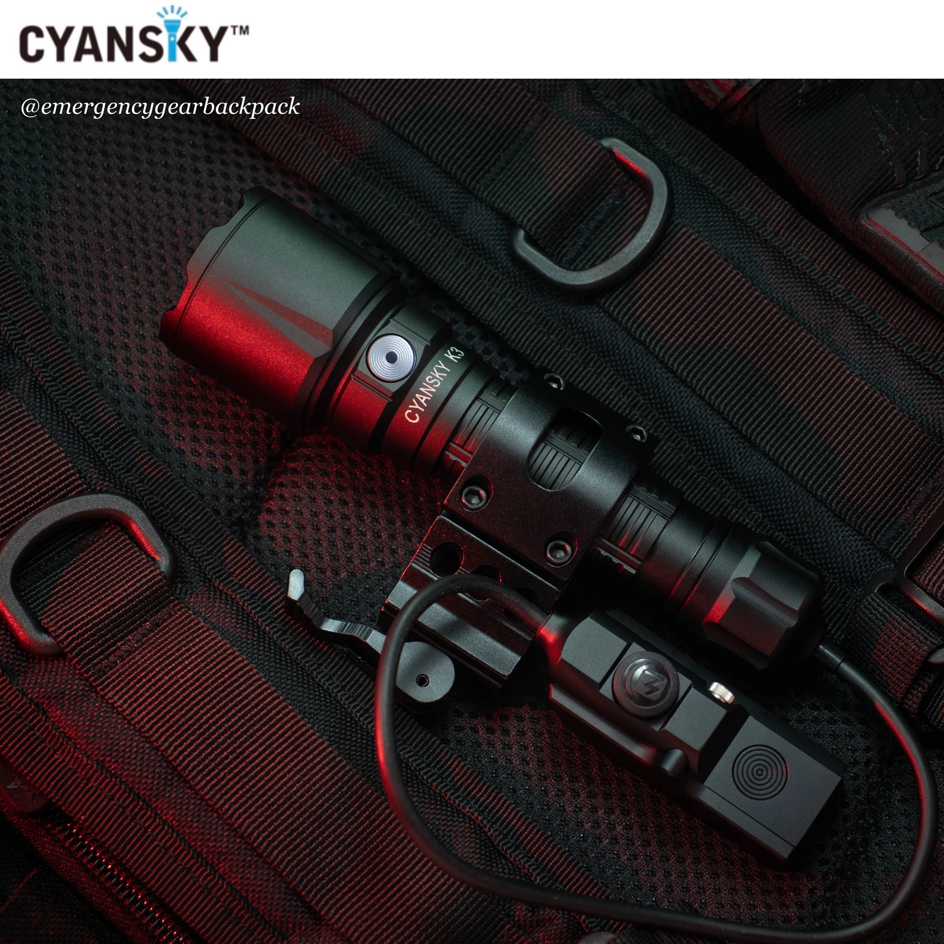 Cyansky K3 V2.0 Tactical Flashlight 2000LMS 700M