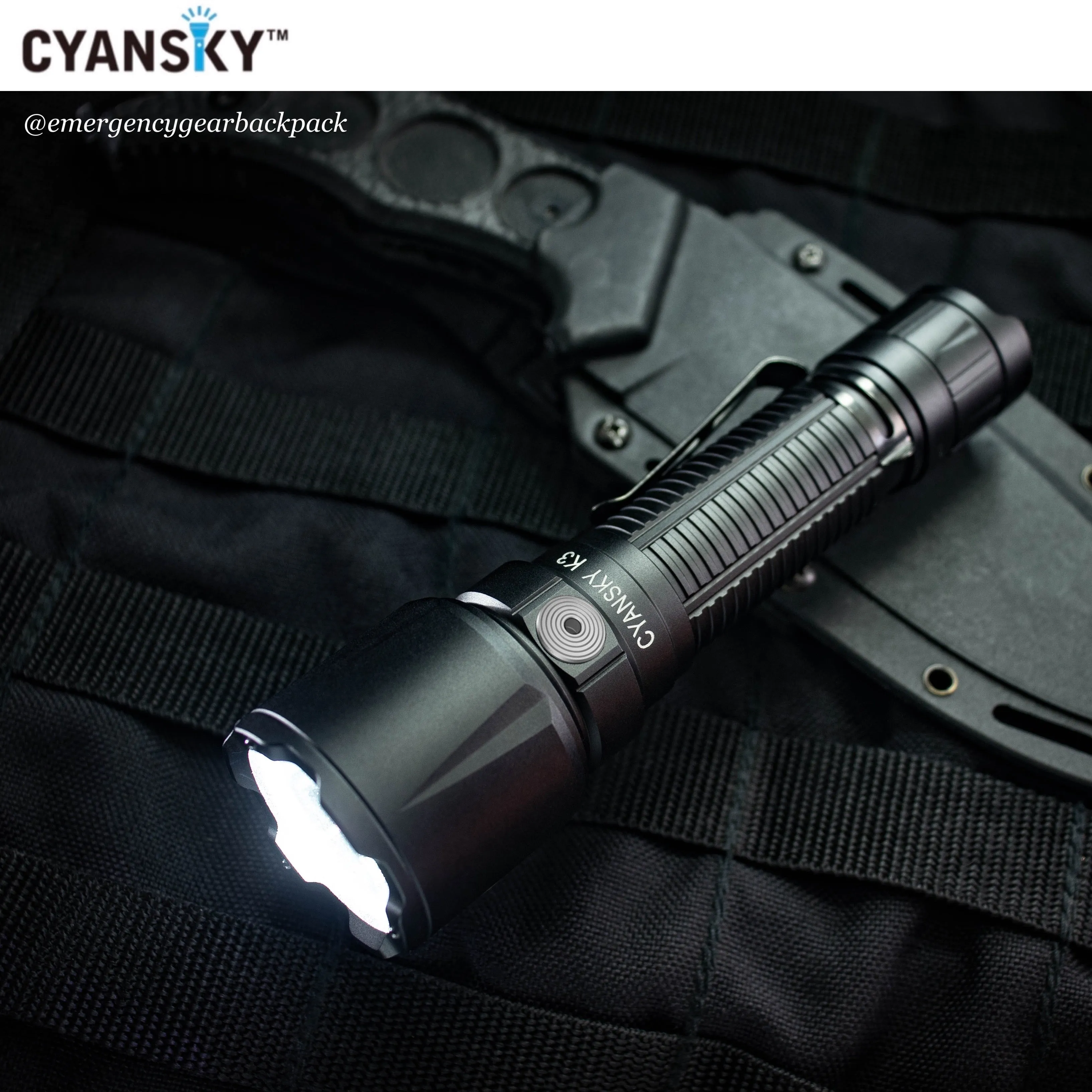 Cyansky K3 V2.0 Tactical Flashlight 2000LMS 700M