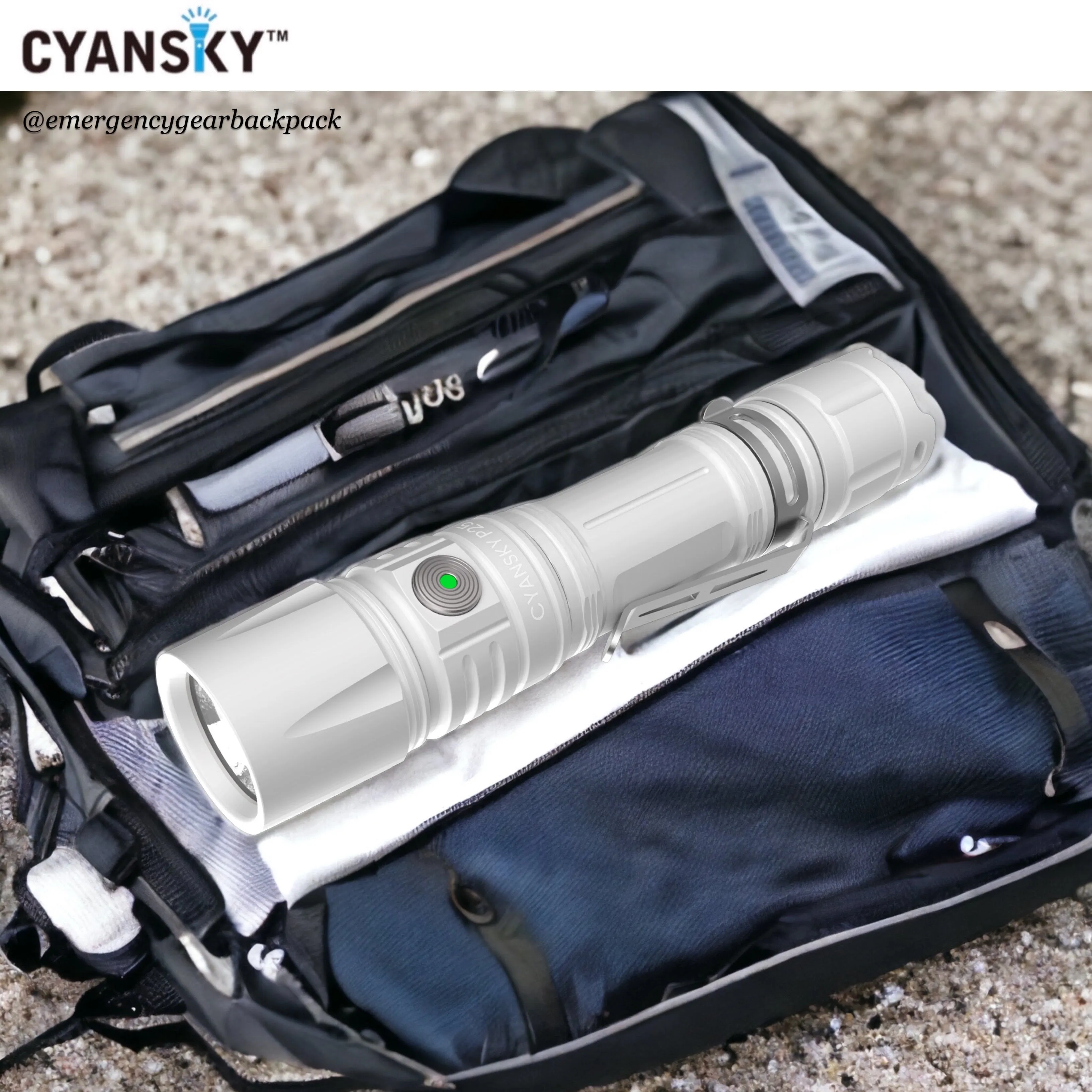 Cyansky P25 V2.0 Moon White Micro-arc Oxidation Outdoor Flashlight