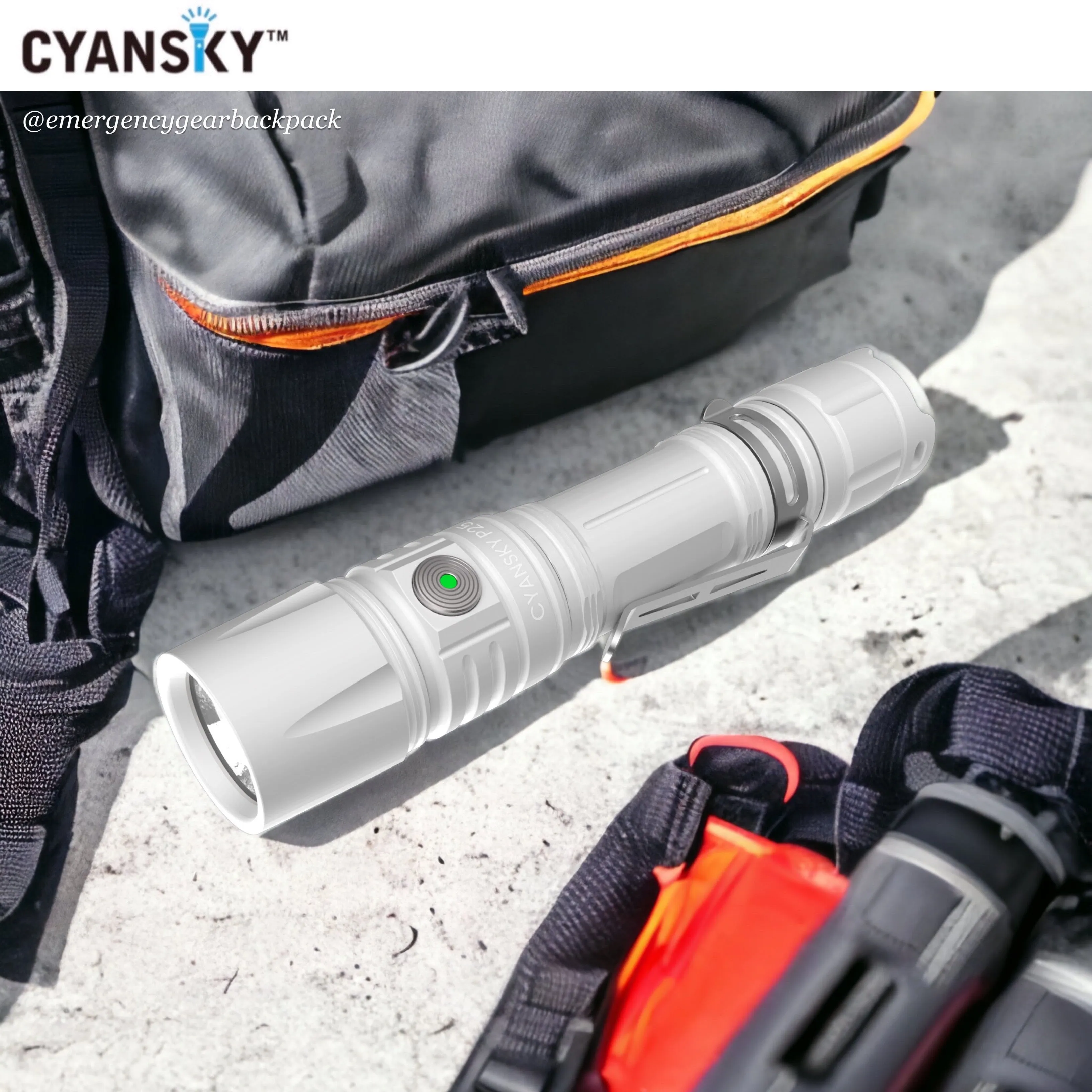 Cyansky P25 V2.0 Moon White Micro-arc Oxidation Outdoor Flashlight