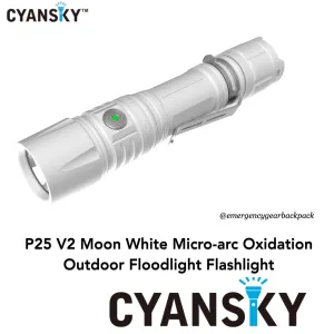 Cyansky P25 V2.0 Moon White Micro-arc Oxidation Outdoor Flashlight