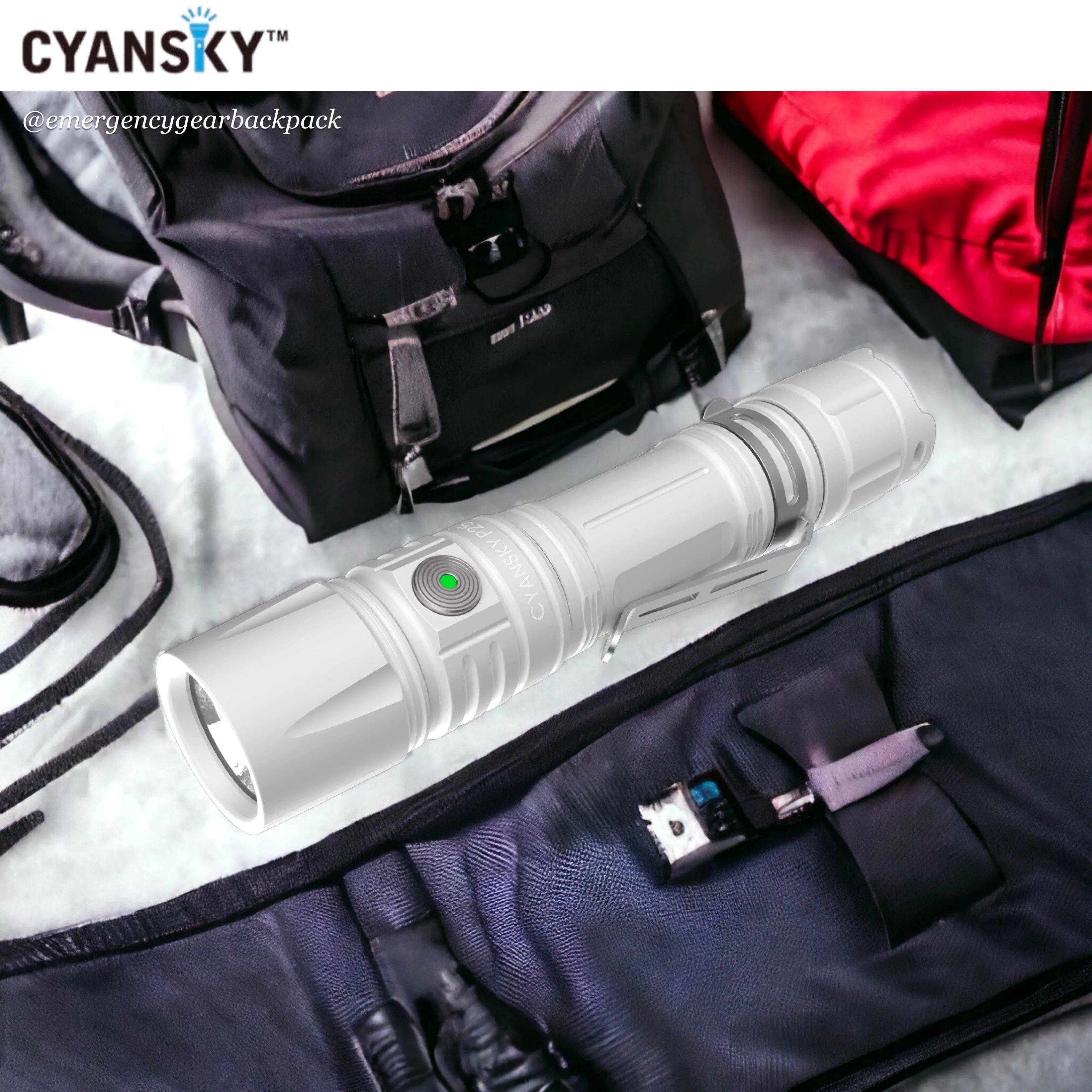 Cyansky P25 V2.0 Moon White Micro-arc Oxidation Outdoor Flashlight