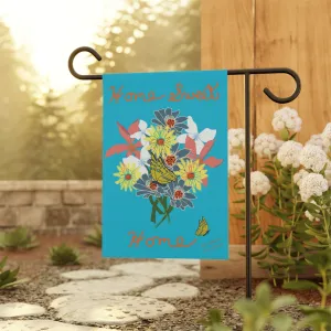 Garden & House Banner-Floral Bouquet Tropical Blue