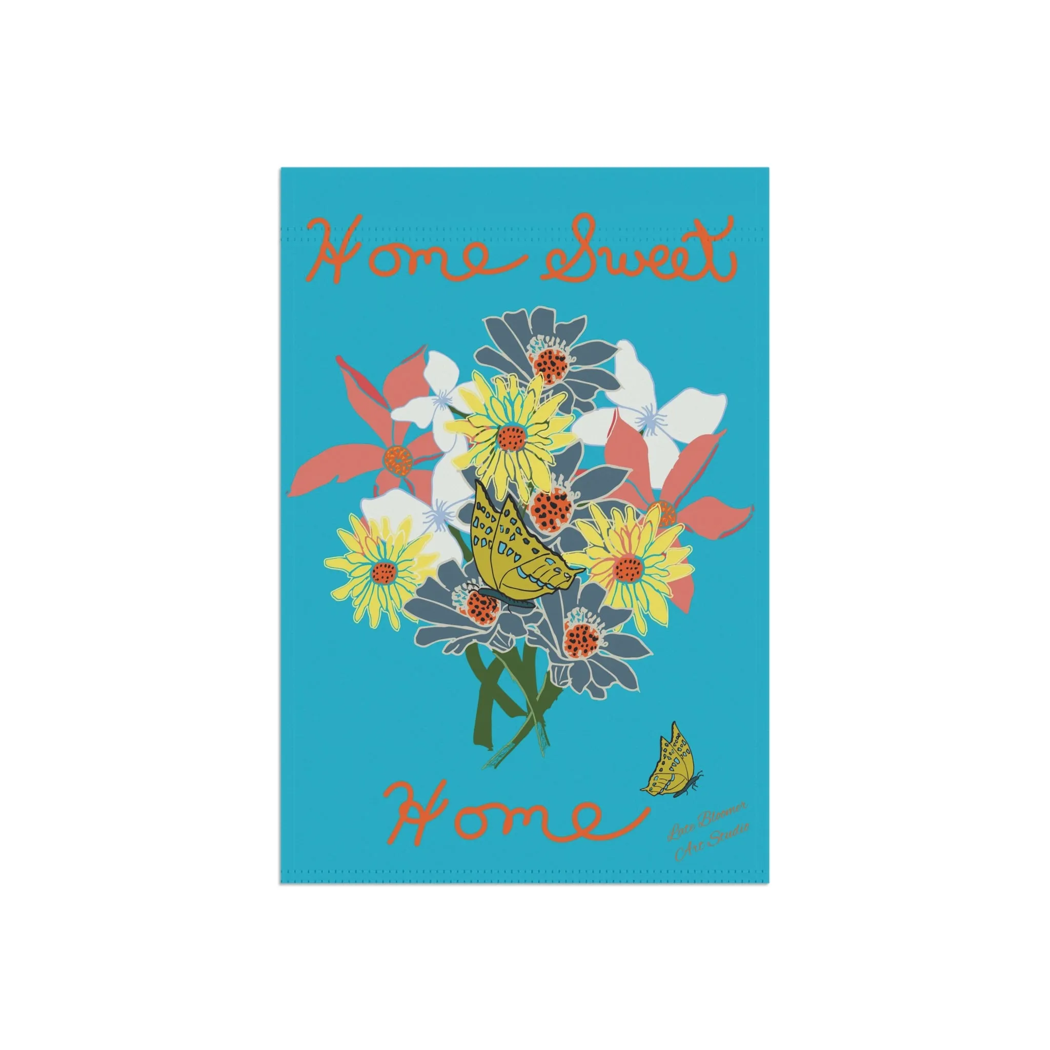 Garden & House Banner-Floral Bouquet Tropical Blue