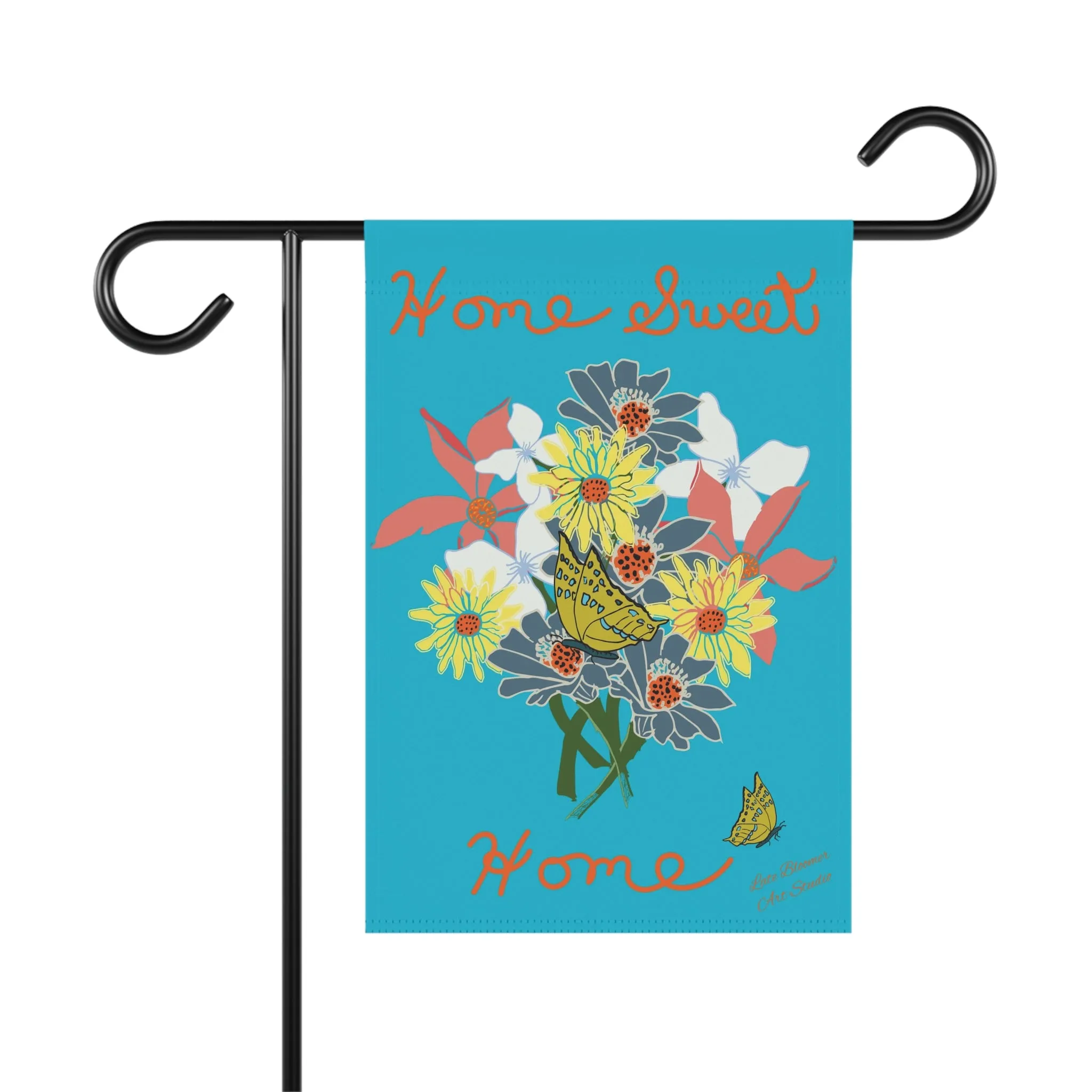 Garden & House Banner-Floral Bouquet Tropical Blue