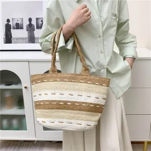 Large Oversized Straw Woven Tote Beach Bag-Showtown