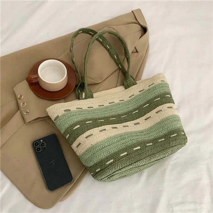 Large Oversized Straw Woven Tote Beach Bag-Showtown