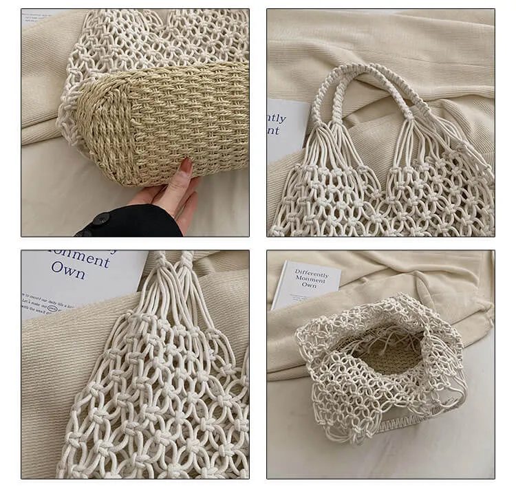 Large Woven Straw Beach Bag For Summer-Showtown