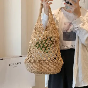 Large Woven Straw Beach Bag For Summer-Showtown