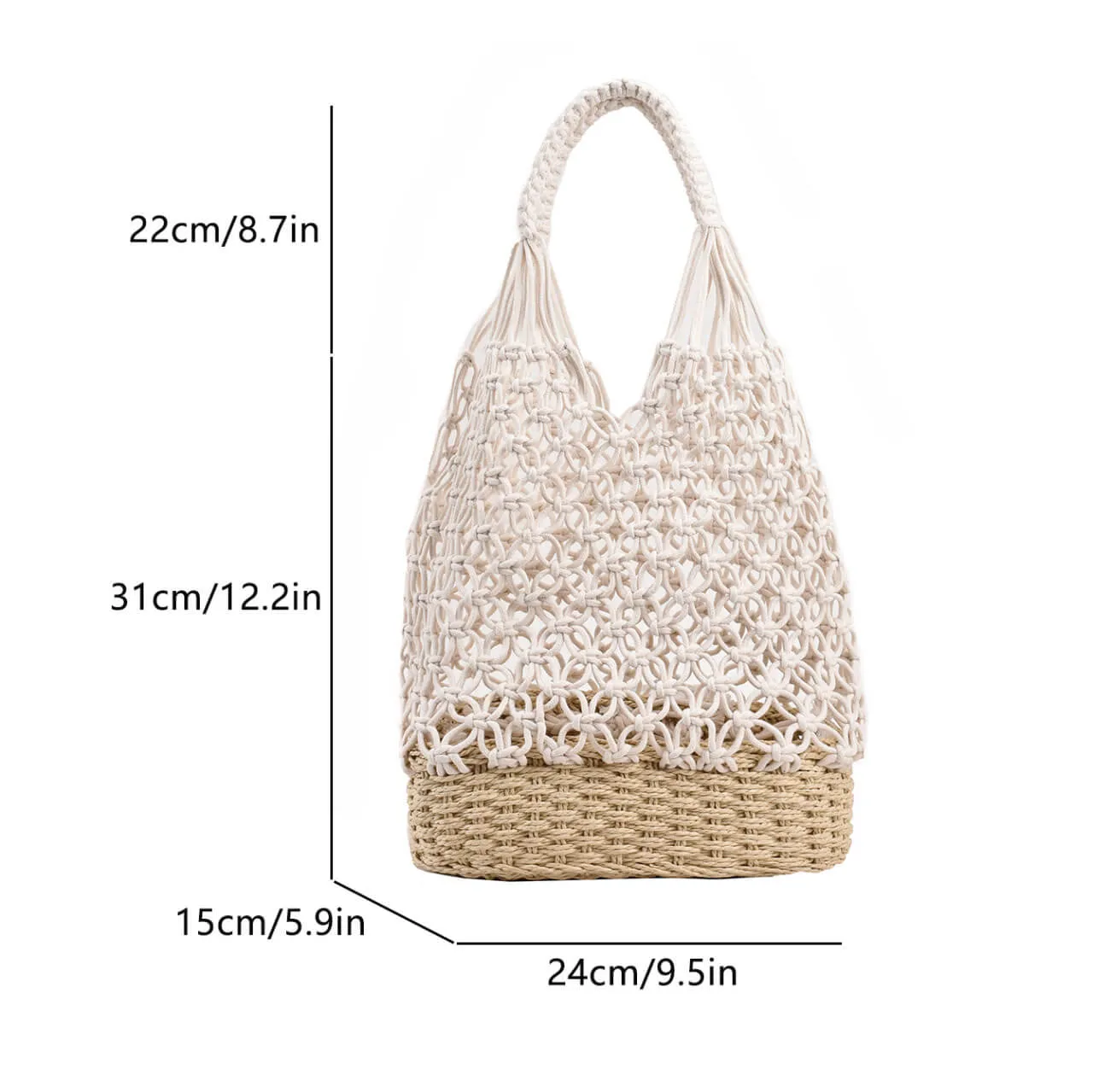 Large Woven Straw Beach Bag For Summer-Showtown
