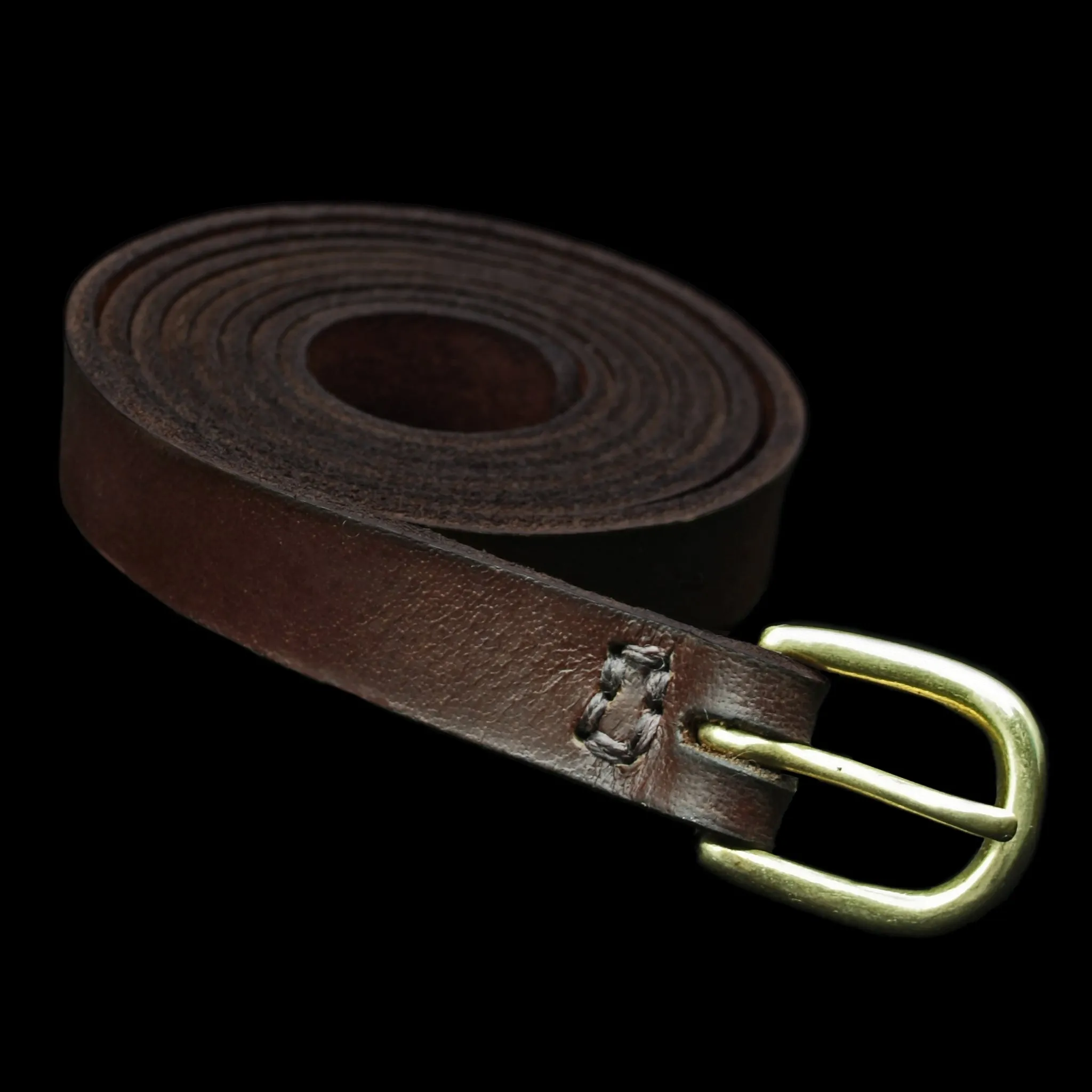 Leather Viking Belt with Brass Buckle