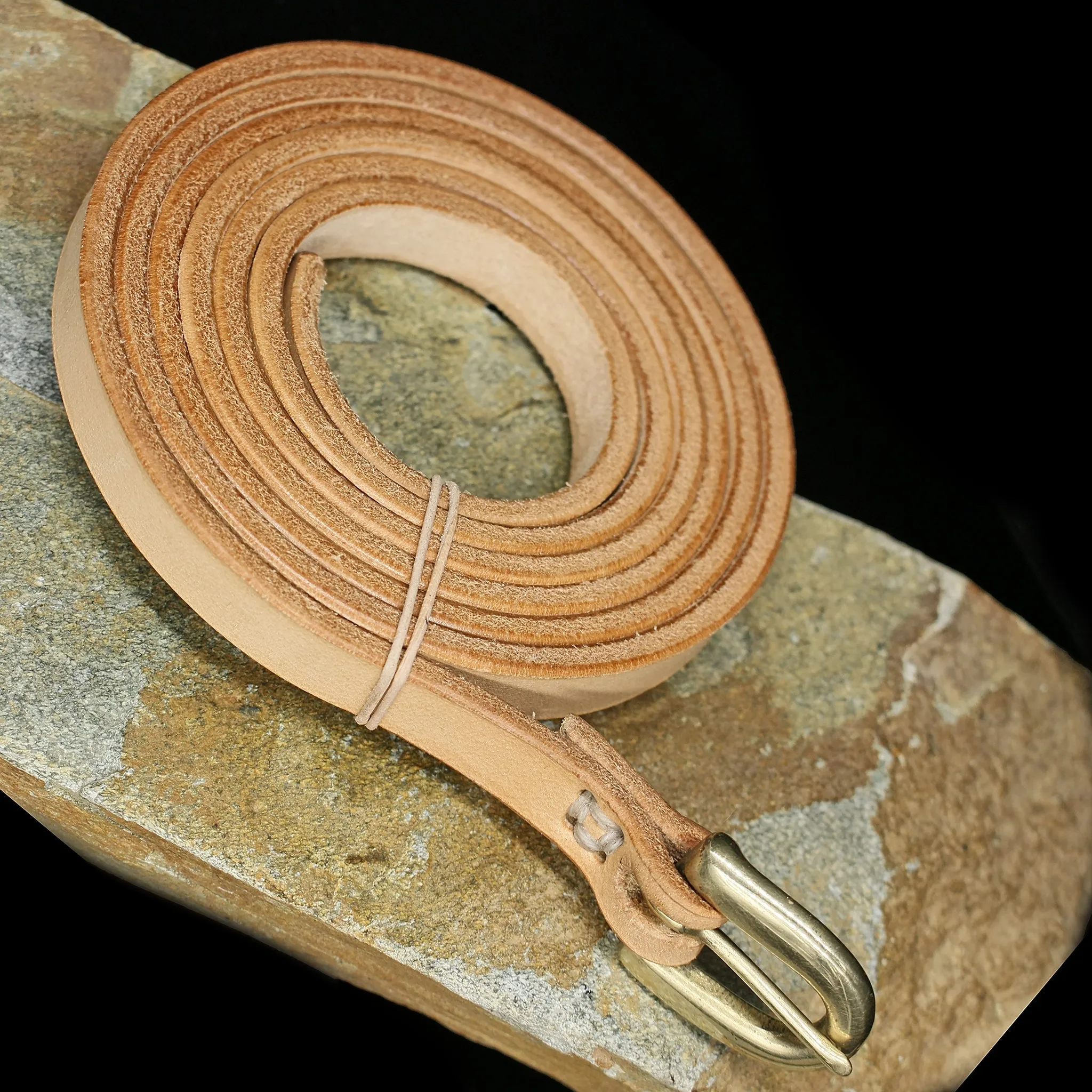 Leather Viking Belt with Brass Buckle