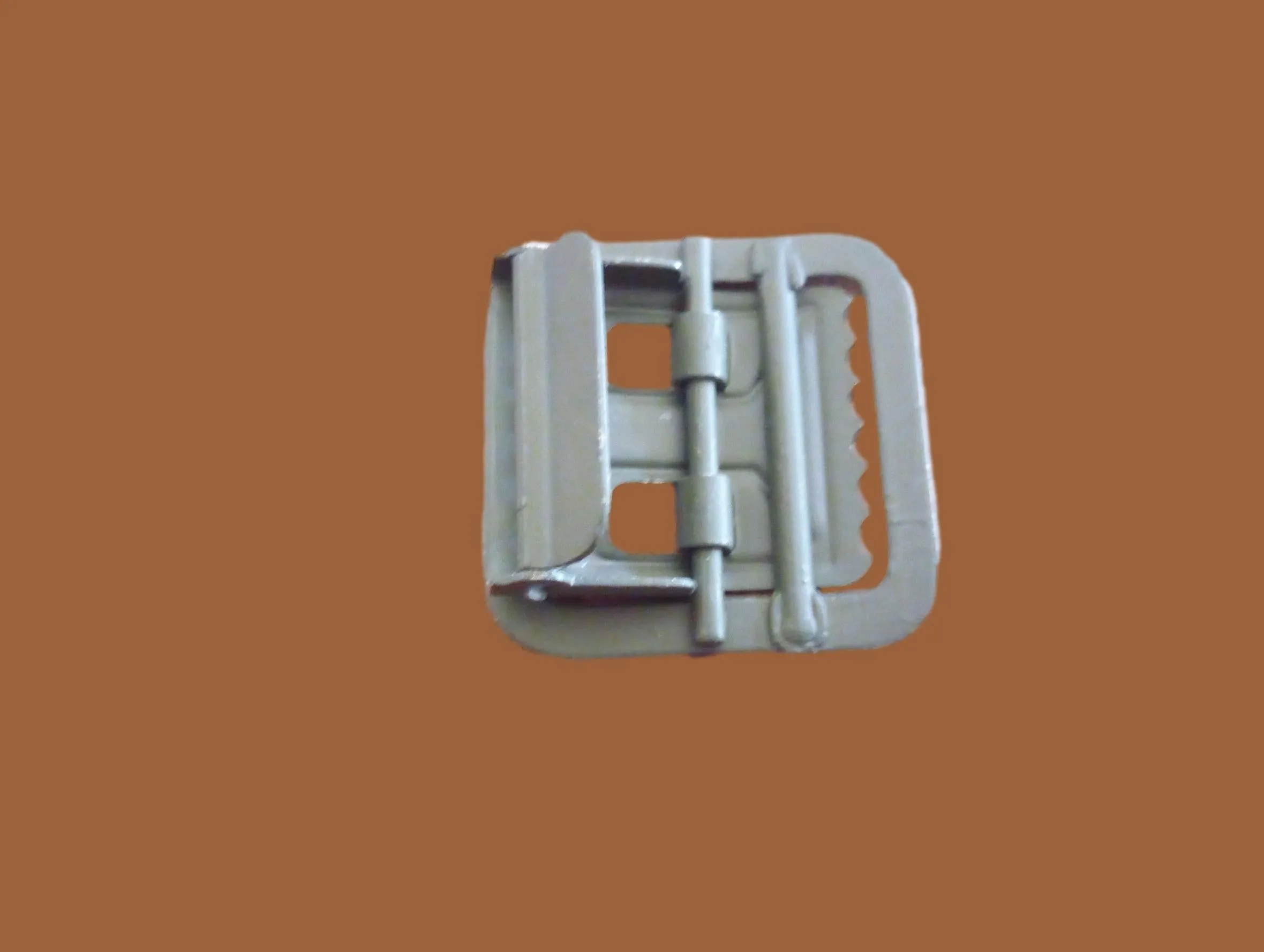 ORIGINAL FRENCH MILITARY ISSUE KHAKI WEB BELT WITH OPEN FACE BUCKLE