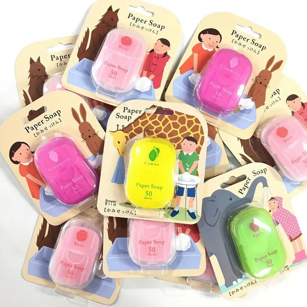 Paper Soap Portable Mini Soap Case 50 Sheets Travel Washing Hand - B308 MP