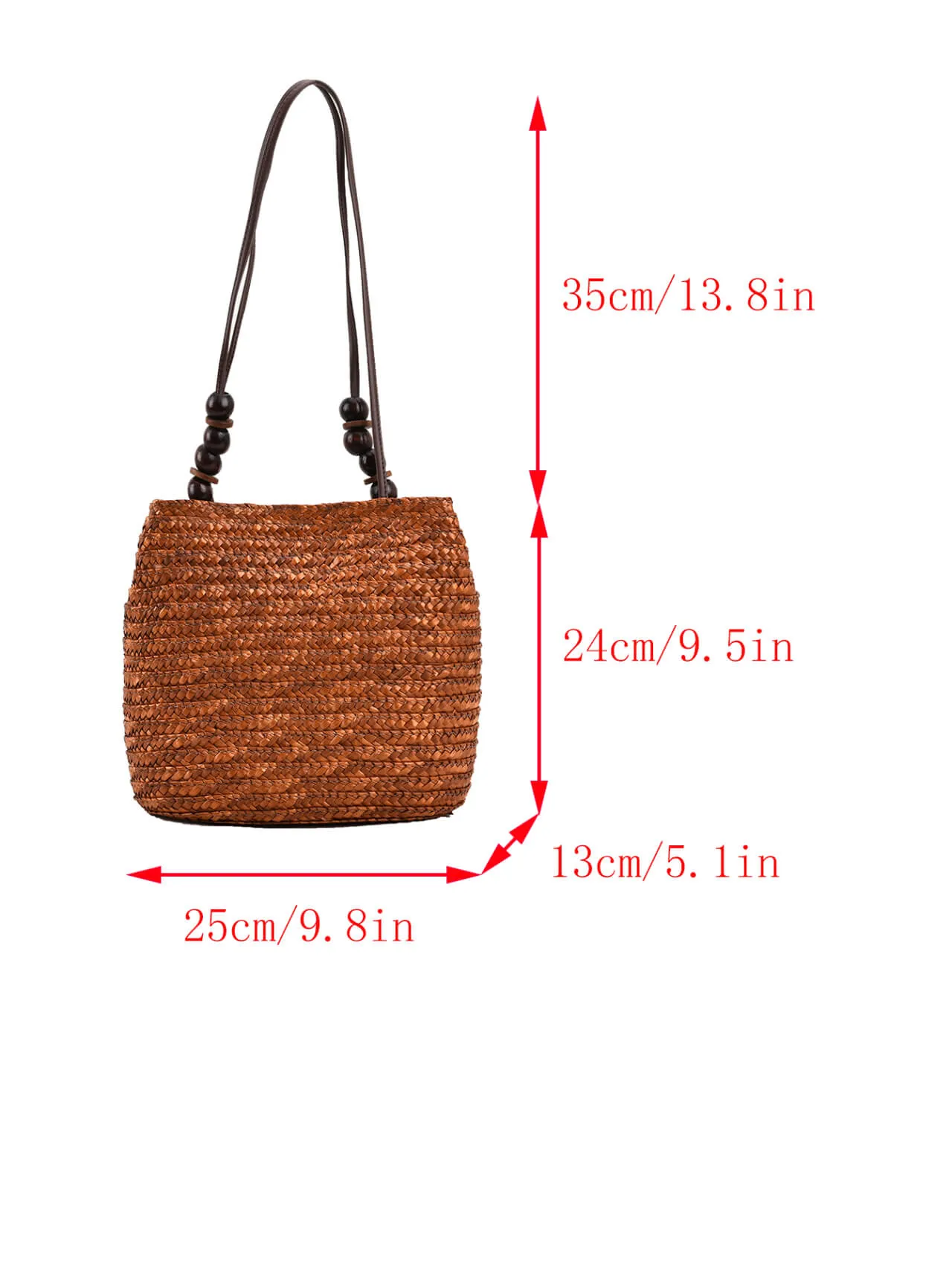 Soft Straw Tote Bag With Leather Handles -Showtown
