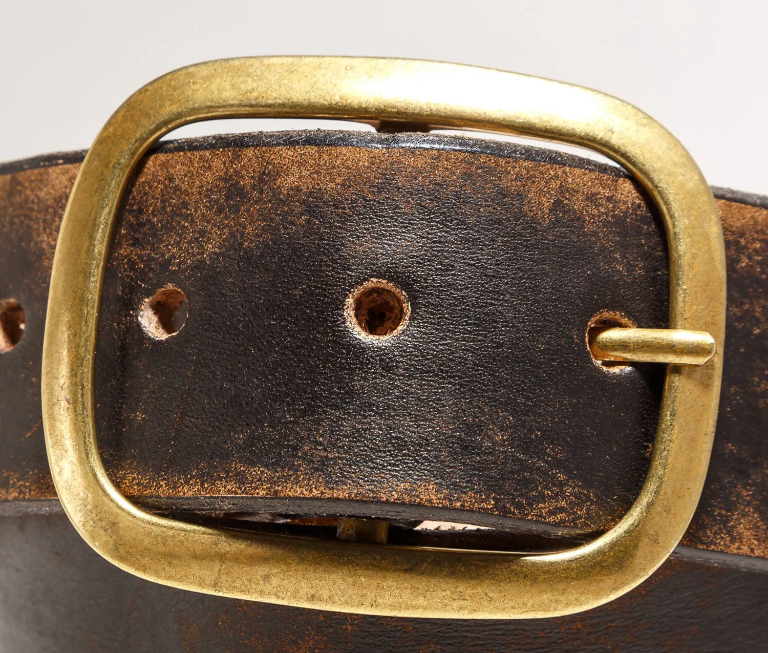 Sugar Skull Embossed Vintage Distressed Aged Leather Snap Belt