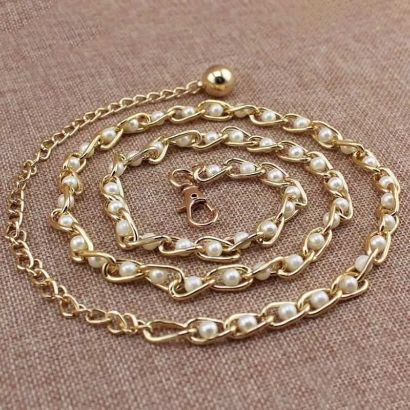 Women's Circle Metal Waist Chain Belt for Dress